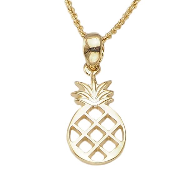 ハワイアンジュエリー 14K ゴールド ペンダント トップ パイナップル