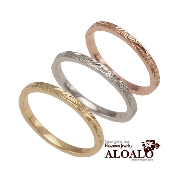 ハワイアンジュエリー リング 指輪 14k ゴールド ハワイアンスクロール