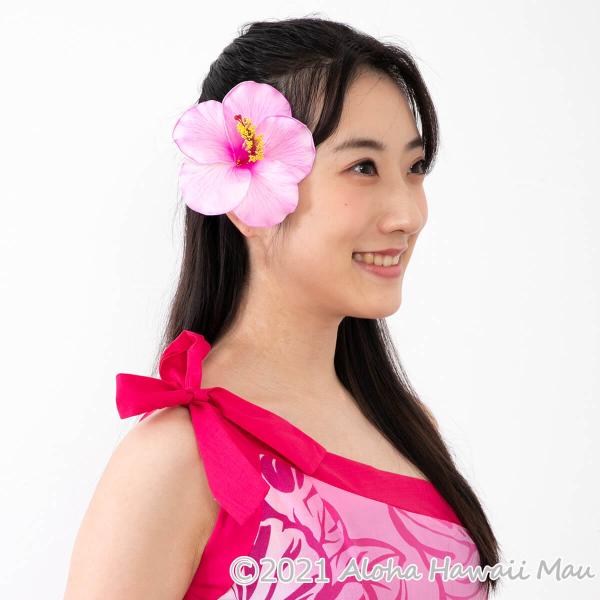 フラダンス 髪飾り ハイビスカス ヘアピック オーキッドピンク