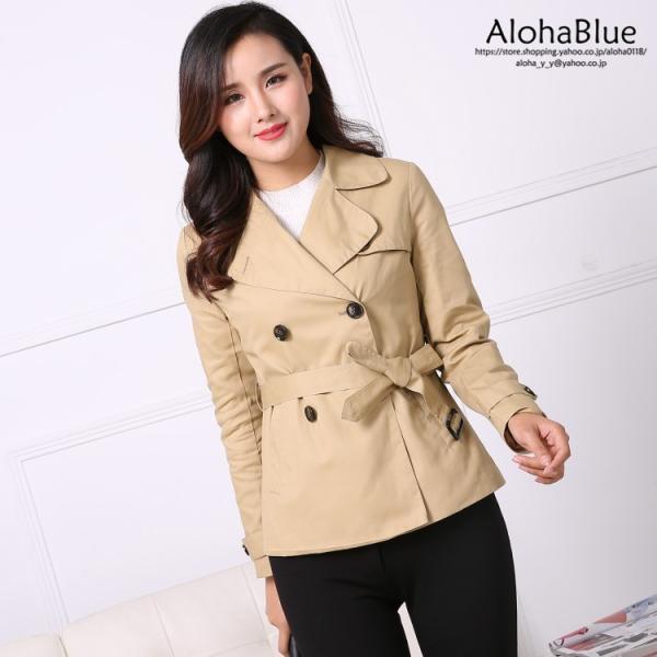 ダブルトレンチコート ショート丈 トレンチコート アウター コート ジャケット スプリングコート 細身 レディース Buyee Buyee Japanese Proxy Service Buy From Japan Bot Online