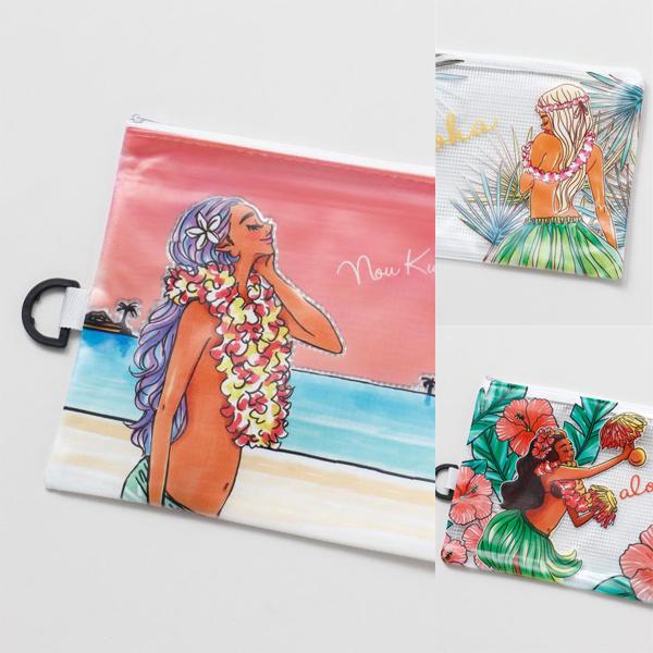 クリアポーチ カラビナ 透明 ポーチ 小物入れ 旅行 おしゃれ フラ フラガール Hula ハワイアン 雑貨 マウナロア Mighty Su マイティスー S Clear Pouch Su S Khk Aloha Diaries ハワイセレクトshop 通販 Yahoo ショッピング