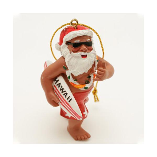 サンタクロース　サーフィン　サーファーサンタ　ハワイサンタ☆木彫り　像 サンタクロース サーフィン サーファーサンタ ハワイサンタ木彫り 像