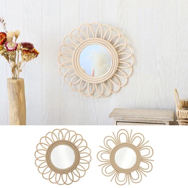 鏡 壁掛け ミラー おしゃれ 丸 フック ナチュラル トイレ リビング