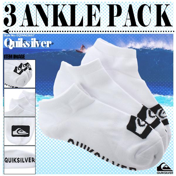 クイックシルバー ショートソックス ソックス 靴下 3足セット スニーカーソックス メンズ 男性 プレゼント 3 Ankle Pack Quiksilver Eqyaa Qs Eqyaa 水着 サーフカジュアルaloheart 通販 Yahoo ショッピング