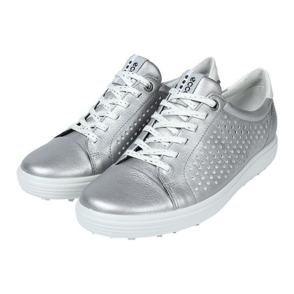 最も エコー ゴルフシューズ レディススパイクレスシューズ レディース ゴルフ シューレース式スパイクレスシューズ 2 5e シルバー Ecco 超格安価格大好評