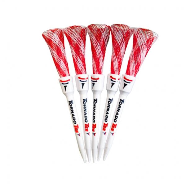 他サイト： トルネードティー RED/WHITE/BLUE 5本入 ホワイトレッドカラー 3.25インチ トルネードティ- ゴルフ ティの商品画像