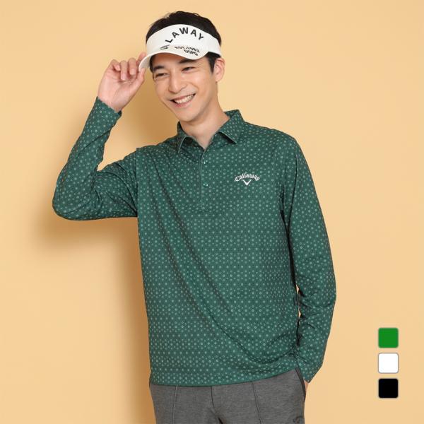 キャロウェイ ゴルフウェア 長袖シャツ 秋 冬 フラワープリントオニカノコシャツ C24233107 メンズ Callaway