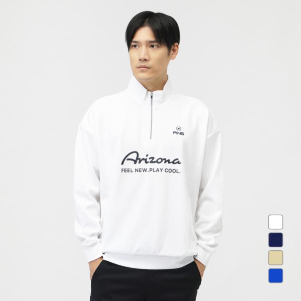 【美品】PING ピンアパレル ハーフジップ長袖シャツ ハイネック ロゴプリント PING ピン ゴルフウェア 長袖シャツ 秋 冬 24FWハーフジップ