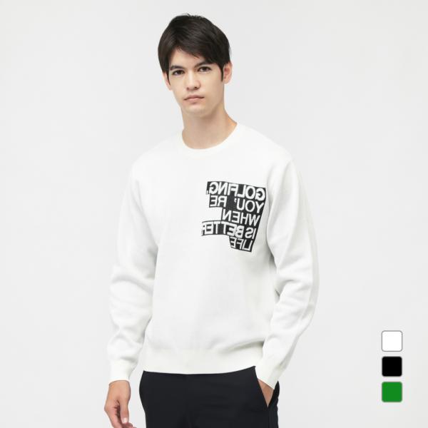 ジャックバニー メンズ 天竺プルオーバーセーター 4 クルーネックニット ゴルフ Jack Bunny!!（ジャックバニー） 【PREMIUM SALE 30%OFF】ジャック