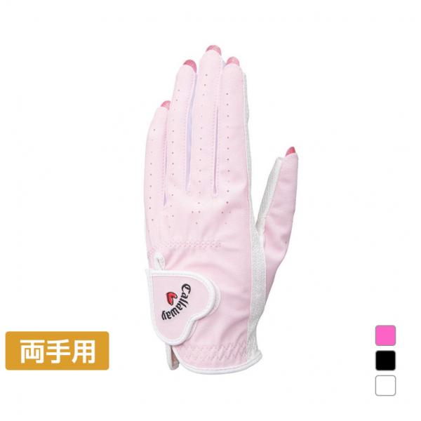 ３セット21cm　Callaway　キャロウェイ　両手　ゴルフ　グローブ　ピンク Callaway キャロウェイ レディース ゴルフウェア ゴルフグローブ