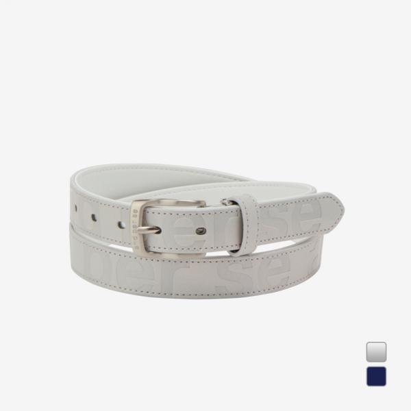 【美品】アンパスィ レディース ゴルフ ベルト ホワイト ロゴバックル and per se（アンパスィ） レディース ゴルフウェア ベルト 秋 冬