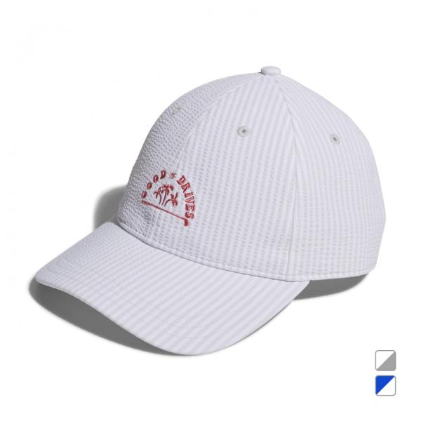 ◇AEROREADYスウェットバンド ◇清涼感のあるシアサッカー素材を使用したキャップ。フロントにはゴルフクラブとツリーをデザイン。AEROREADYスウェットバンドが積極的に汗を拡散し、快適なラウンドをサポートする。 ■カラー(メーカー表...