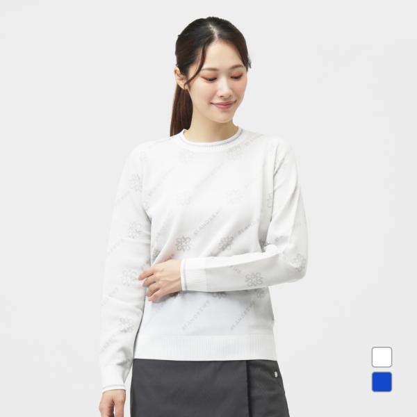 ◇軽量で膨らみがあり、柔らかい毛羽と光沢が特徴のジャガードプルオーバーニット ■カラー(メーカー表記)： ブルー(110：ブルー) ホワイト(030：ホワイト) ■素材：ポリエステル50％ レーヨン50％ リブ部分/ポリエステル81％ ナイ...