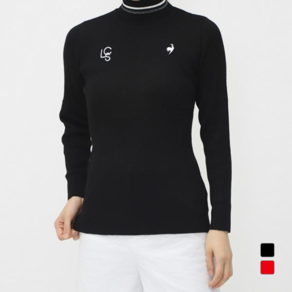 サイズ：L LE COQ GOLF ルコックゴルフ  ハイネック 長袖Tシャツ  ブラック系 [240101421523] ゴルフウェア レディース ストスト 新品】LE COQ GOLF ルコックゴルフ ハイネック 長袖Tシャツ