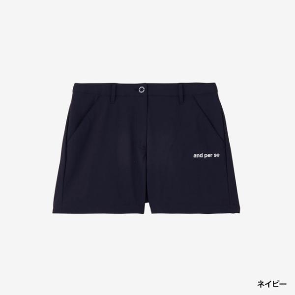 and per se ナイロンハーフパンツ AUS5604G1 L ブラック and per se（アンパスィ） レディース ゴルフウェア ショートパンツ 春