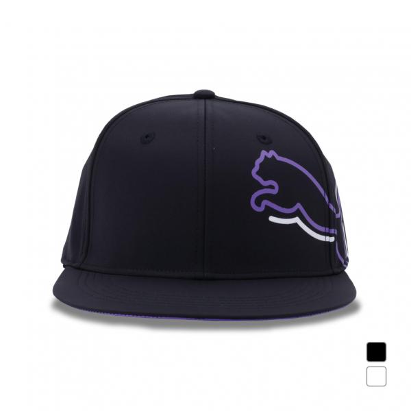 ◇シャドーキャットをプリントした軽量、ポケッタブルキャップ。 クラウンのバックにパンチング加工、「CAT」刺繍。額部分に額部分にアタッチパッド付き。バックベルトはアメリカンホック。 ■カラー(メーカー表記)： ホワイト(03：プーマホワイト...