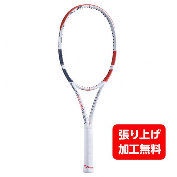 バボラ 国内正規品 PURE STRIKE TEAM ピュアストライクチーム 101402 硬式テニス 未張りラケット : ホワイト×スカーレット BabolaT