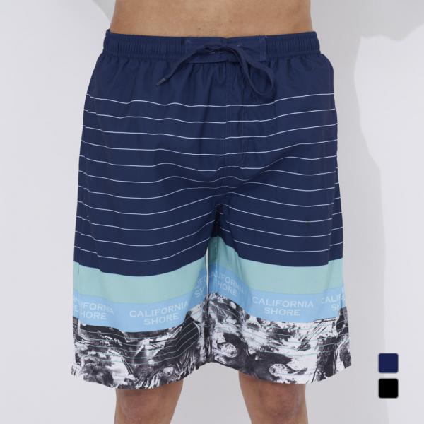 ※ブラウザやお使いのモニター環境により、掲載画像と実際の商品の色味が若干異なる場合がございます。◇パネルボーダー柄のサーフトランクスです。インナーメッシュ付きでインナーを別途用意する必要がありません。■カラー(メーカー表記)：ネイビー(NV...