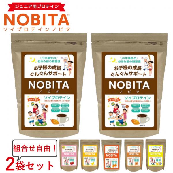 ノビタ ソイプロテイン 600g 味が選べる 2個セット ジュニア向け