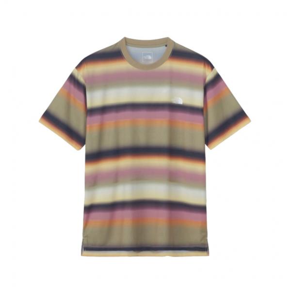 ザ・ノースフェイス メンズ 陸上/ランニング 半袖Tシャツ ショートスリーブフリーランフラッシュドライボーダークルー NT62490 : ベージュ THE NORTH FACE