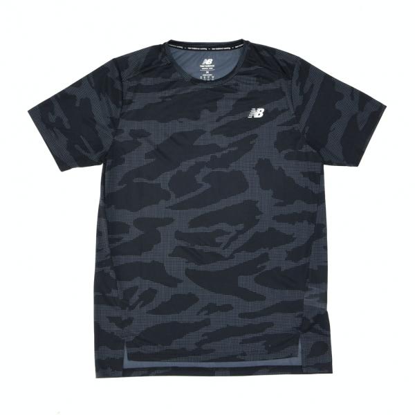 ニューバランス メンズ 陸上/ランニング 半袖Tシャツ プリンテッド ショートスリーブTシャツ MT23223 : ブラック New Balance