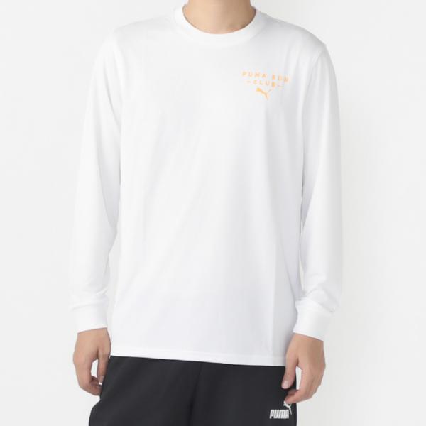 プーマ メンズ 陸上/ランニング 半袖Tシャツ MENS PUMA RUN CLUB ロングスリーブ 526972 : ホワイト PUMA