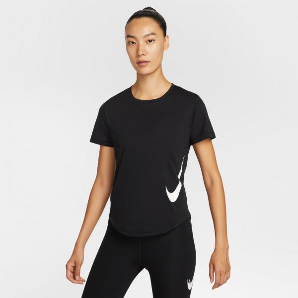 ナイキ レディス ランニングウェア 半袖Tシャツ テンポ スウッシュ ラン ウィメンズ Dri-FIT ショートスリーブ ランニングトップ HV2773-010 : ブラック NIKE