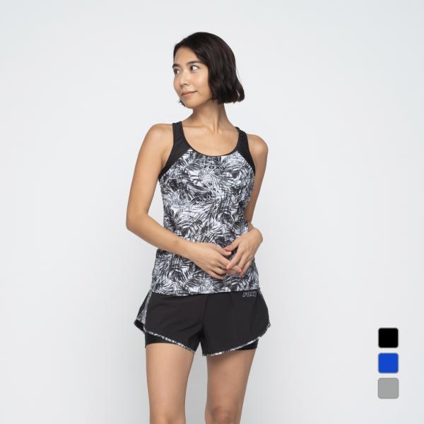 ◇ランショーツタイプのボトムとタンクトップのセットアップスイムウェア。ホールド感も抜群。■カラー(メーカー表記):ブルー(BLU)グレー(MLE)ブラック(BLK)■素材:Polyester82% Polyurethane18% / Pol...