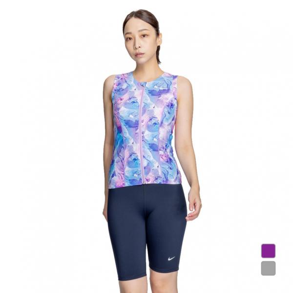 NIKE（ナイキ） レディス 水泳 フィットネス水着 SP25 総柄ジップ付き