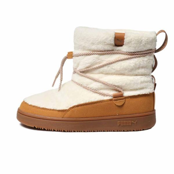 プーマ スノーバエ スウェードウィメンズ 402175 02 レディース ウィンターシューズ ブーツ ： ホワイト×キャメル PUMA