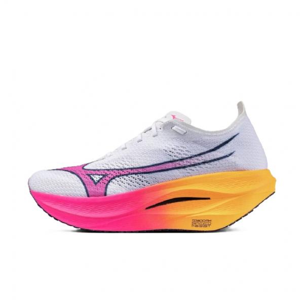 ミズノ WAVE REBELLION PRO 3 ウエーブリベリオンプロ3 U1GD253311 メンズ 陸上/ランニング ランニングシューズ 2E : ホワイト×ピンク MIZUNO