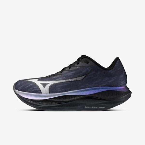 ミズノ WAVE REBELLION FLASH 3 ウエーブリベリオンフラッシュ3 J1GC267601 メンズ ランニングシューズ : ネイビー×パープル MIZUNO