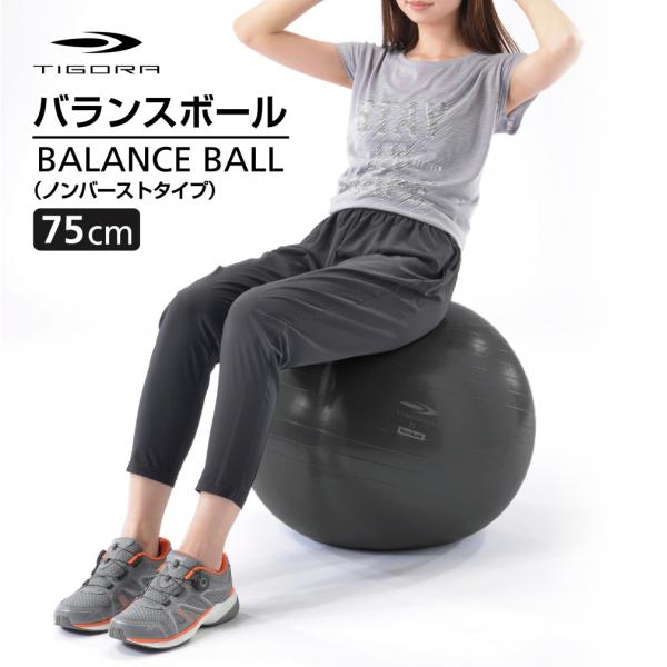 TIGORA（ティゴラ） ノンバーストタイプバランスボール 75cm ブラック