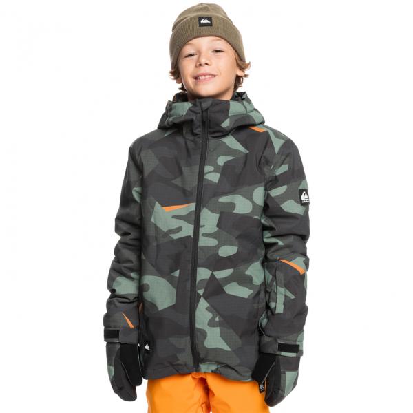QUIKSILVER カモフラージュ スノーボードジャケット Quiksilver（クイックシルバー） ジュニア キッズ スノーボード