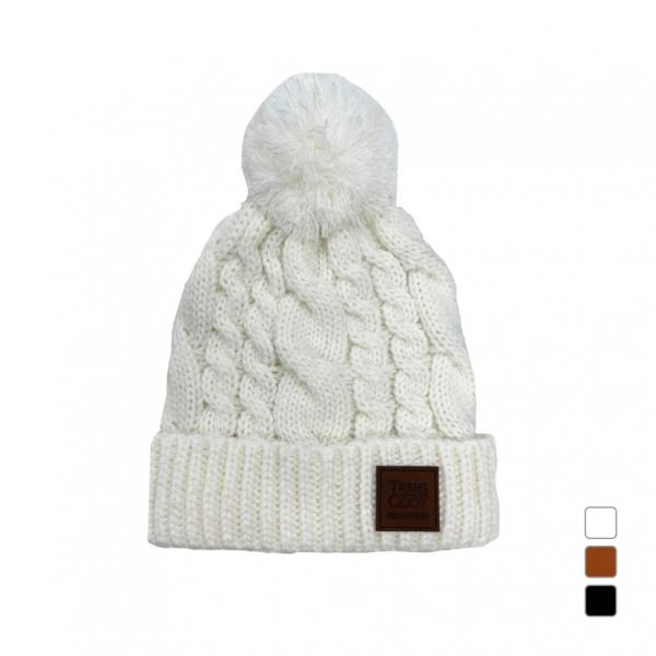 ◇ケーブル編みのボンボン付きニット帽。■カラー(メーカー表記)：ブラウン(MO)ホワイト(WH)ブラック(BK)■素材：アクリル■生産国：中国■2023 Fall＆Winter モデルアルペン alpen スポーツデポ SPORTSDEPO...