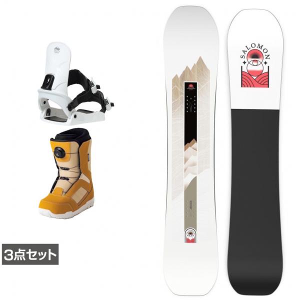 【値下げ】スノーボード3点セット　SALOMON板144cm　ブーツ23.5cm SALOMON（サロモン） BLISS SMU ＆ コーズ ＆ JAFFE ブラウン 板＋