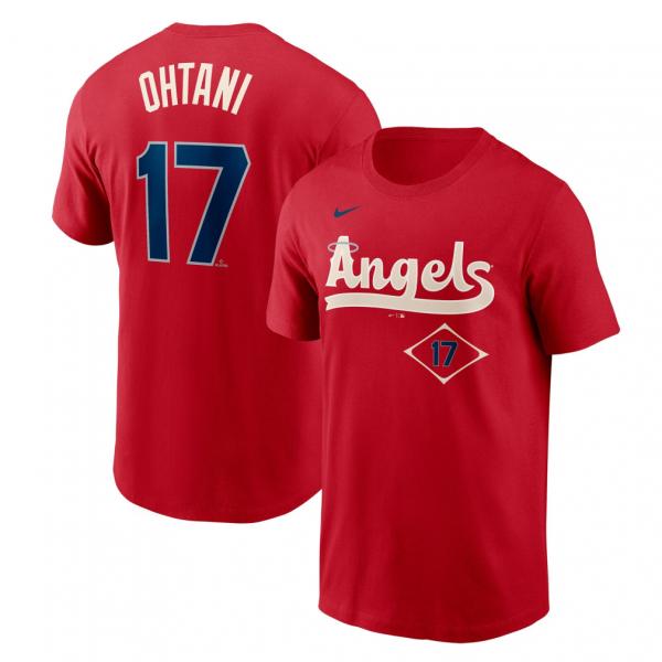 ナイキ　ロスアンゼルスエンジェルス　大谷　半袖ユニフォーム　ワッペン　L　17 NIKE（ナイキ） メンズ 野球 半袖Tシャツ Nike City Connect ネーム