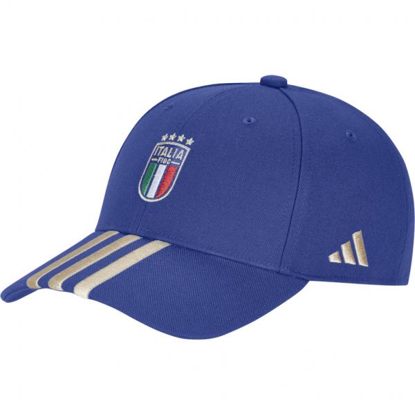 アディダス サッカー/フットサル ライセンスグッズ イタリア代表 ベースボールキャップ KD7703 : ロイヤルブルー×ベージュ adidas