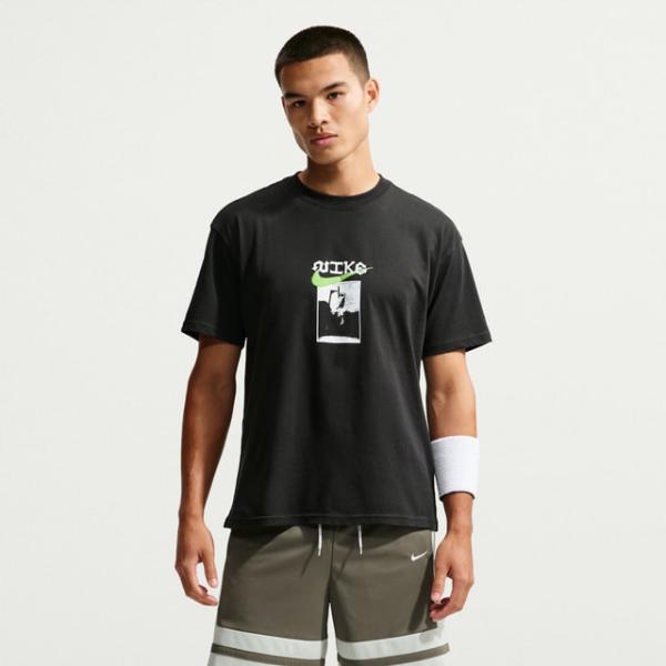 ナイキ メンズ レディス 半袖Tシャツ M90 ASBURY ガード S/S Tシャツ MAX90 綿100％ IM5049-010 バスケットボールウェア : ブラック NIKE