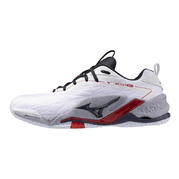ウエーブ ステルス NEO 2　ホワイト×レッド×ブラック　【MIZUNO|ミズノ】ハンドボールシューズx1ga240021