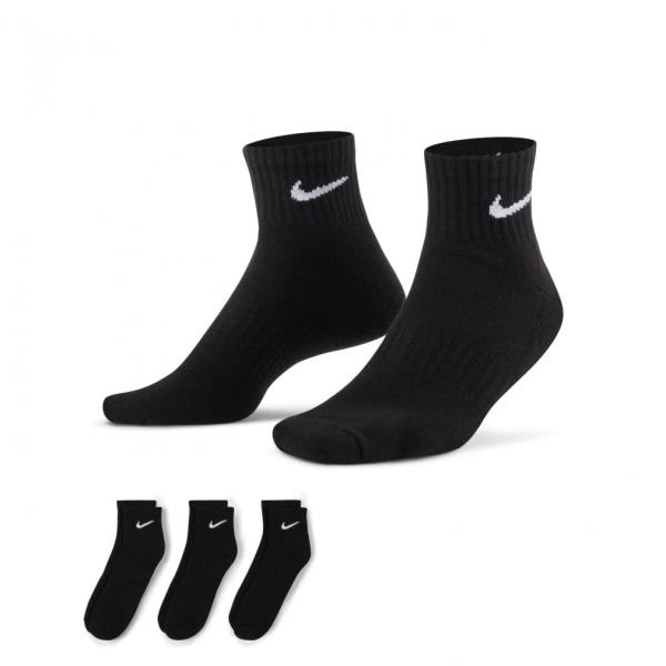 ナイキ ソックス 靴下 3P エブリデイ クッション クウォーター ソックス SX7667 010 ： ブラック NIKE