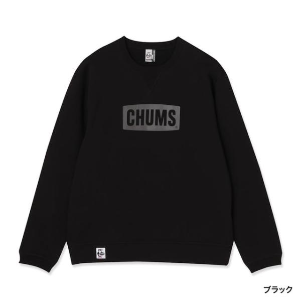 2026秋冬 チャムス メンズ アウトドアカジュアル スウェットトレーナー CHUMS Logo Crew Top CH00-1516 K083 : ブラック CHUMS