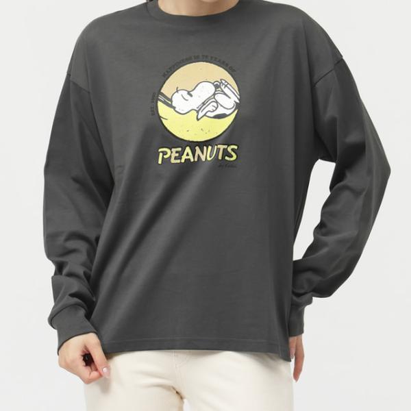SNOOPY スヌーピー 長袖Tシャツ PEANUTS ピーナッツ スヌーピー レディース 長袖 Tシャツ コットン