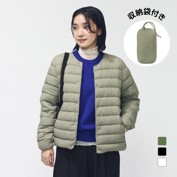 極美品】ドレステリア ノーカラーライトダウンジャケット DRESSTERIOR