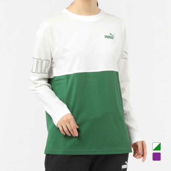 PUMA ホワイト 長袖 スポーツシャツ プーマ（PUMA）（レディース）長袖Tシャツ レディース RUN