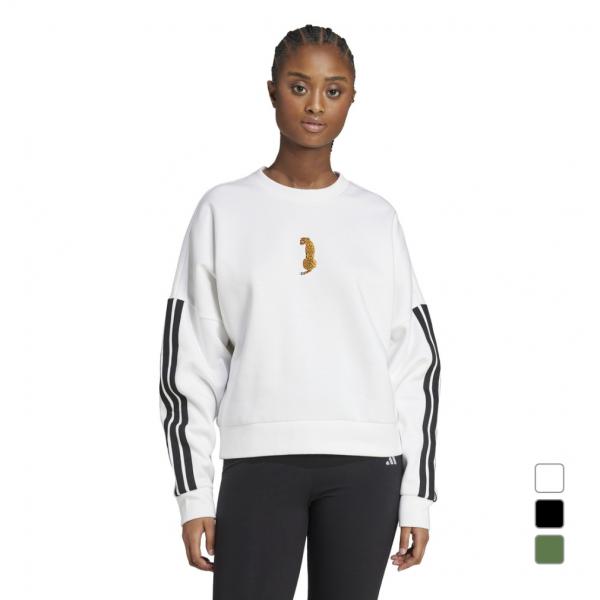 ◇ユニークなアニマル柄がプリントされた、ウルトラソフトフリース「裏起毛」クルーネック スウェット。 ◇内なる野生を表現するルーズフィットのスウェット。 ソフトな生地で1日中快適。 前面にプリントされたマルチカラーのグラフィックは、自然界の雄...