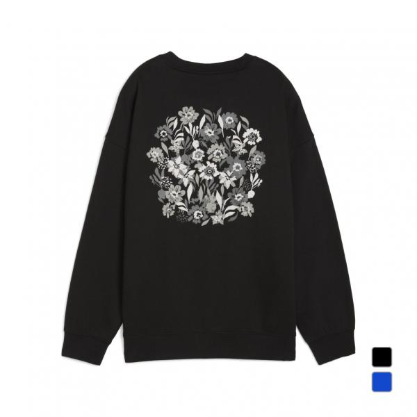 ◇バックの花柄プリントがかわいい ◇商品情報 ESS NATURE 2.0から、コットンポリエステルの裏起毛素材を使用したクルースウェットです。 ゆったりとしたオーバーサイズシルエット。 フロントにNo.1ロゴとフラワーモチーフ刺繍があしら...
