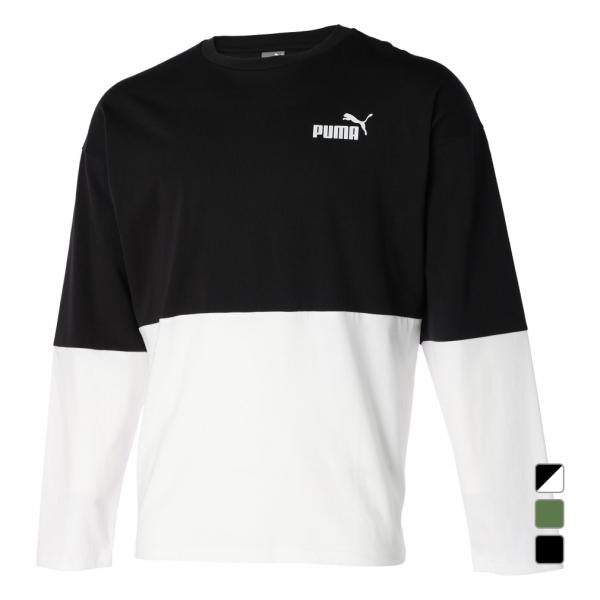 PUMA（プーマ） メンズ 長袖 Tシャツ PUMA POWER カラーブロック LS T