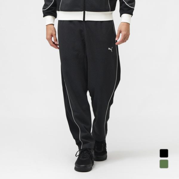 ◇商品情報 ONELINEコレクションから、コットンポリエステルのダブルニット素材を使用したトラックパンツ。 トレンドのヘリンボーン柄をオリジナルのオールオーバープリントにし、ソリッドの生地を組み合わせたリラックスフィットのパンツで、パイピ...