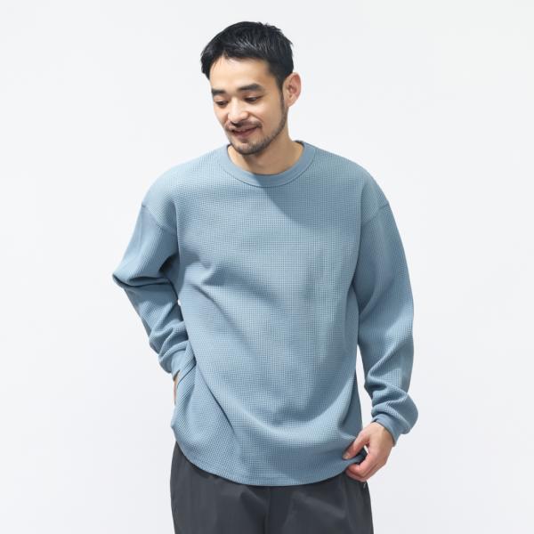 TIGORA（ティゴラ） メンズ 長袖 Tシャツ ワッフルロングTシャツ TR